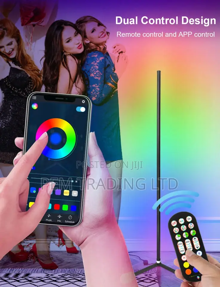 L Shape RGB Led Tube Light Floor Lamp