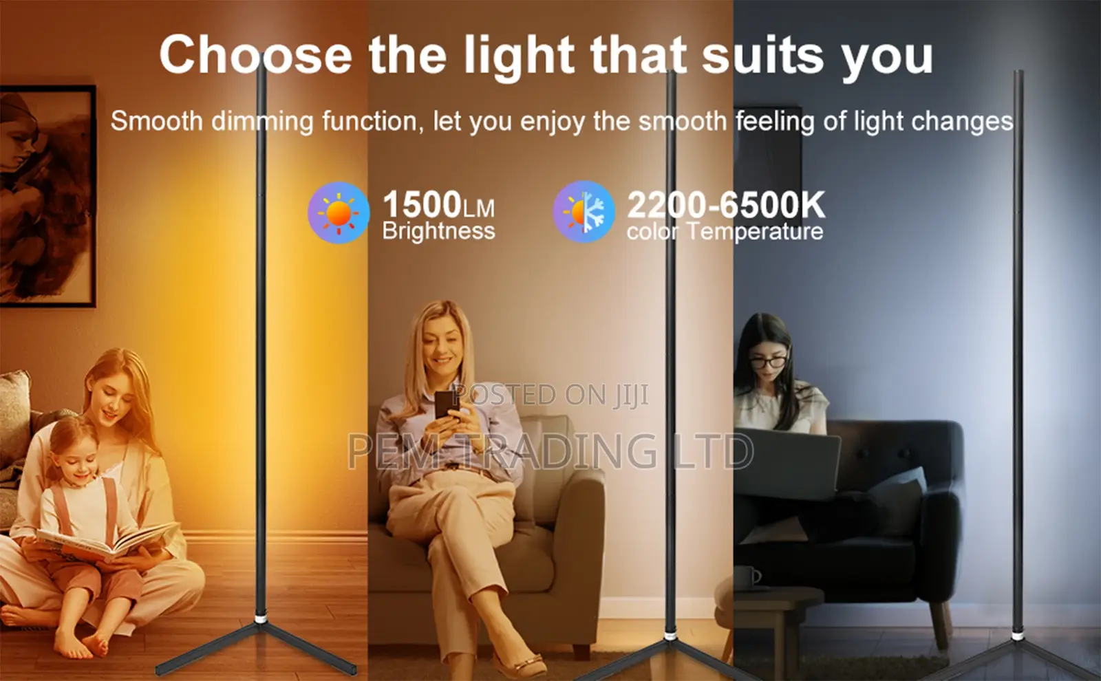 L Shape RGB Led Tube Light Floor Lamp