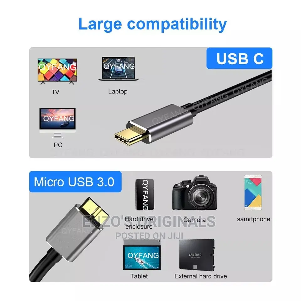 Type-C Usb-C to Usb 3.0 External HDD Hard Drive Cable