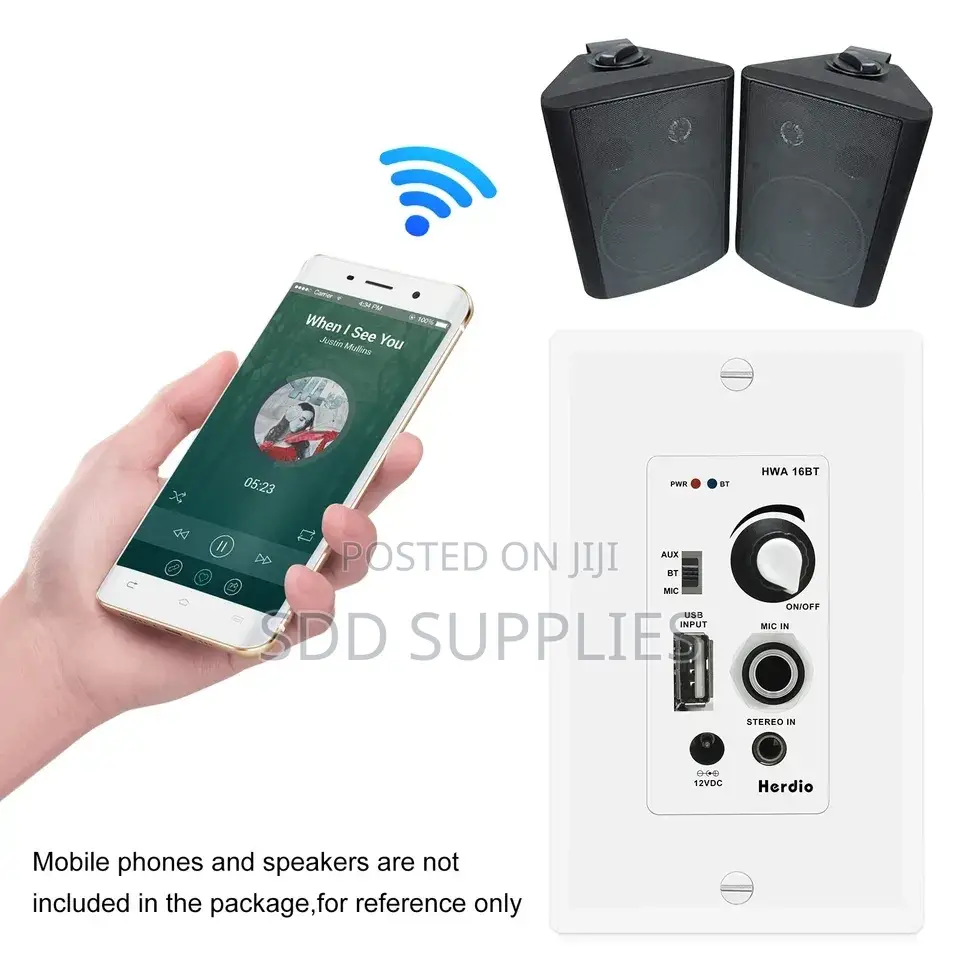Herdio In-Wall Bluetooth Amplifier for Smart Home