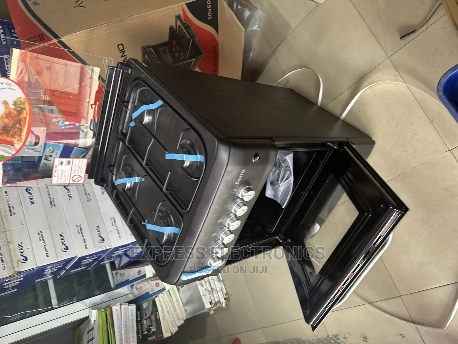 Stylish Design 50:55 Gas Stove Cooker Grill Cooker Black