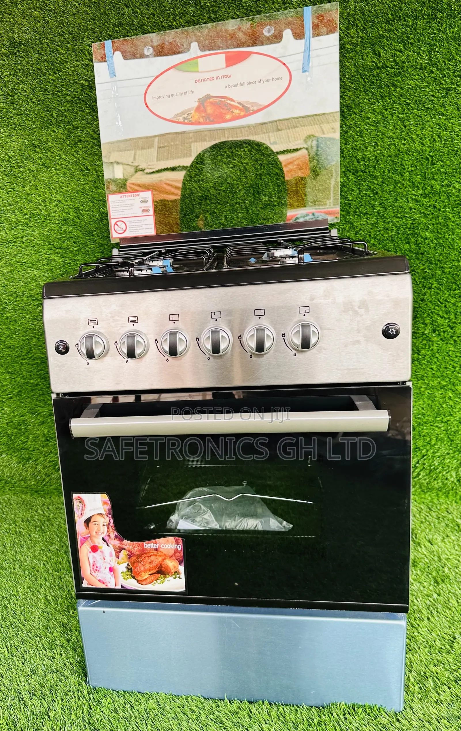 4 Gas Burner, Oven And Griil, Lamp/Light Inbuilt 50x50