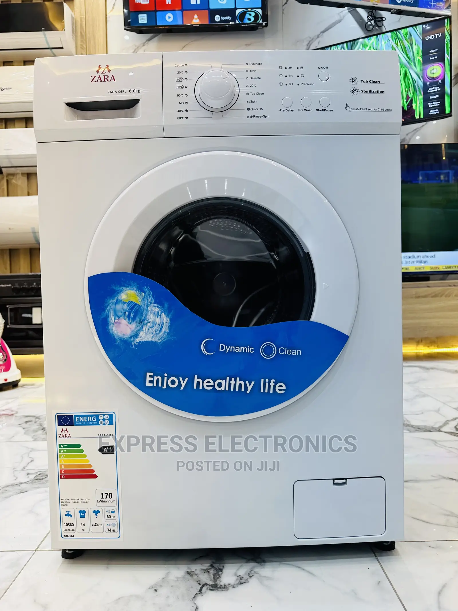 Start/Pause 6kg White Pre Wash Zara WM Spin Speed