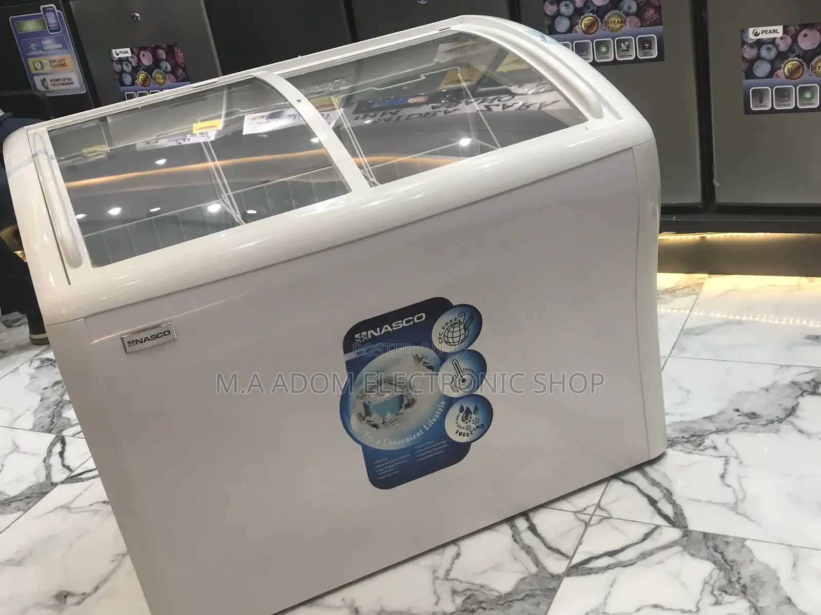 Quiet Operation Nasco 458L Showcase / Display Freezer