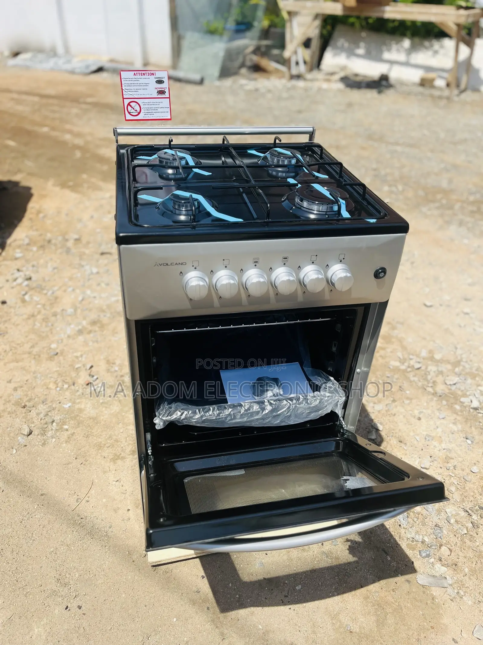 Kitchen Gas Stove With Oven Grill 4 Burner