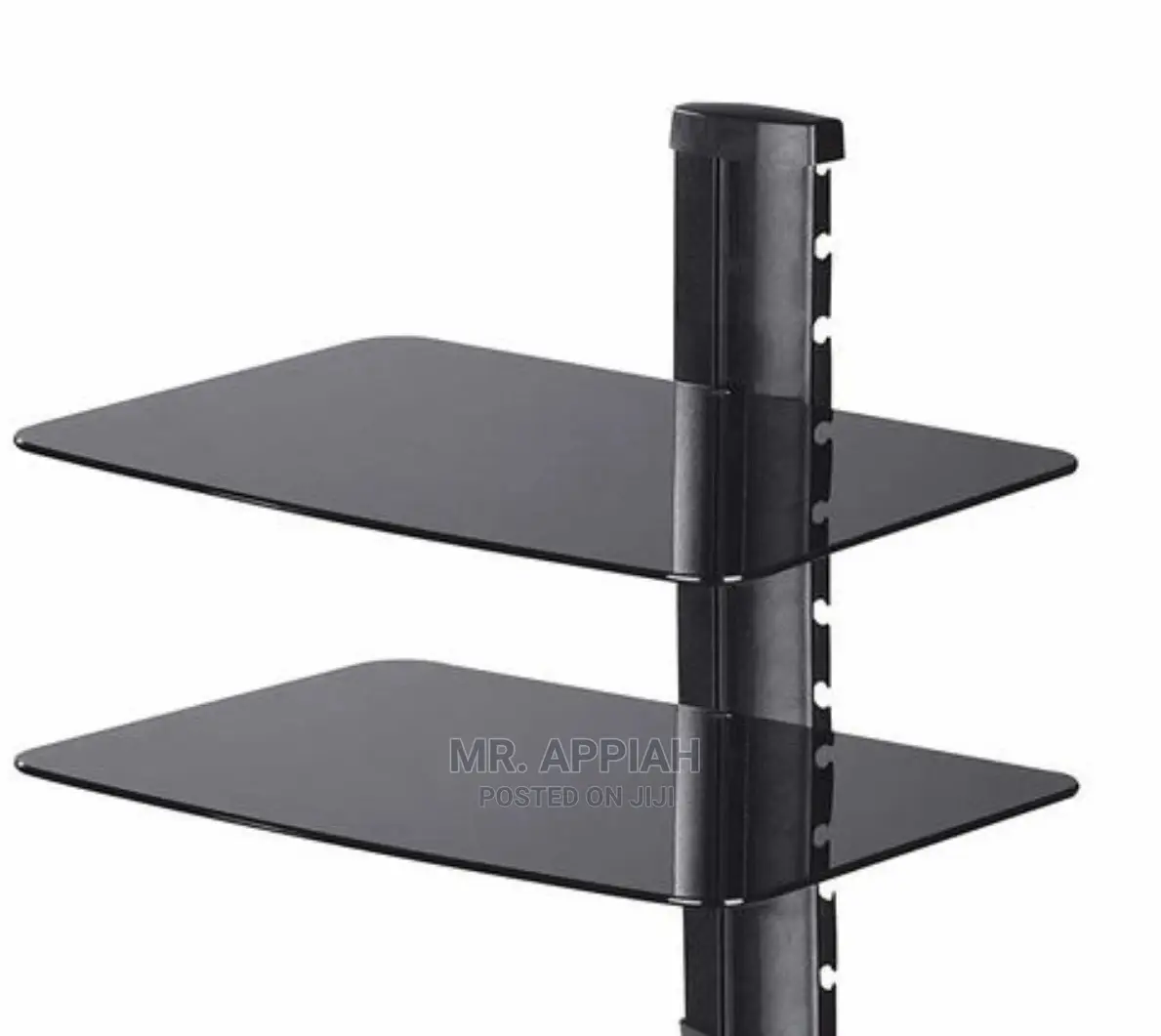 Double Layers DVD Stand/Shelf With Black Color Glass