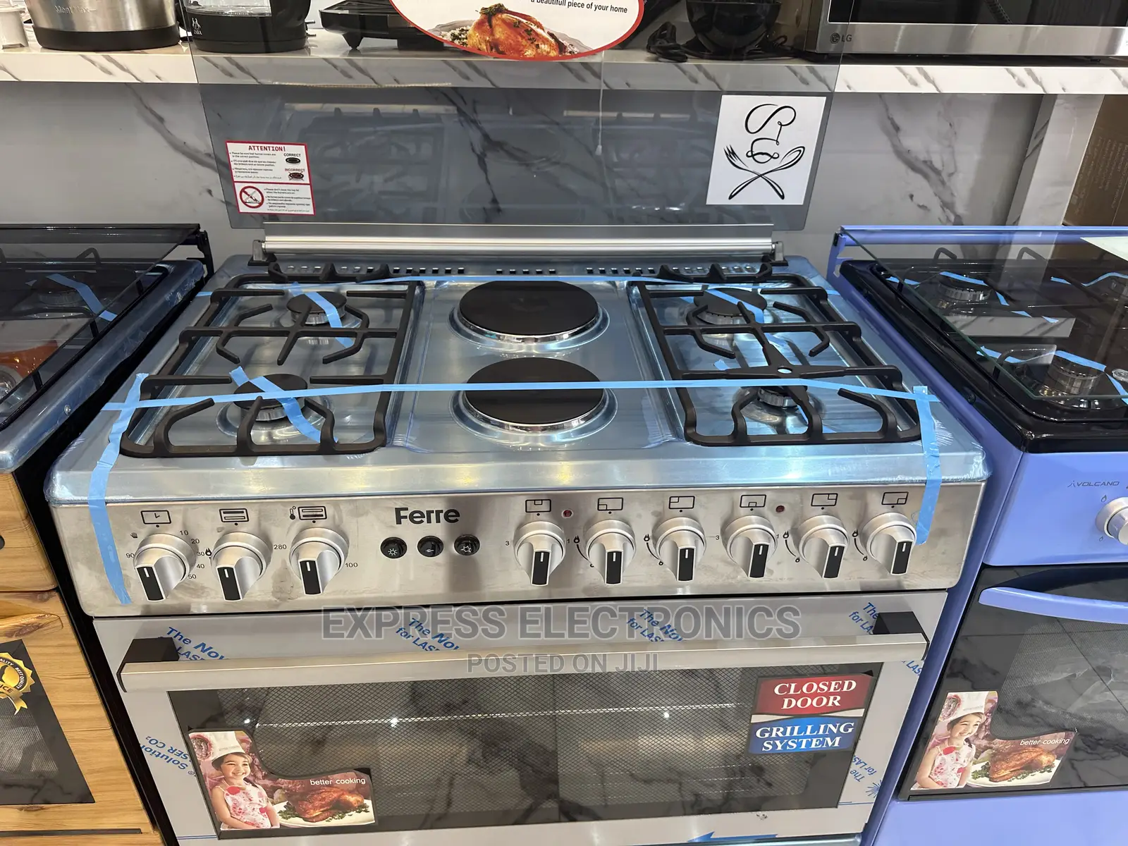 2:4 Kitchen Stove Rotisserie Grill Cooker Grey Inox