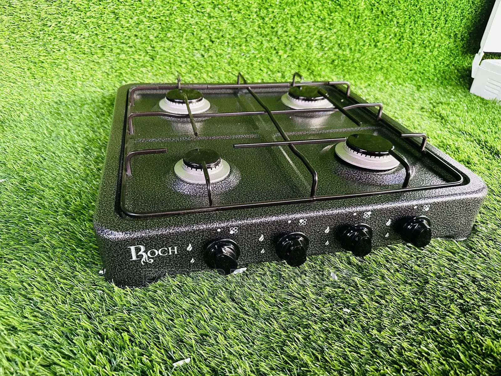 Cooktop Table Metallic Black 4burner Stove Stainless Body