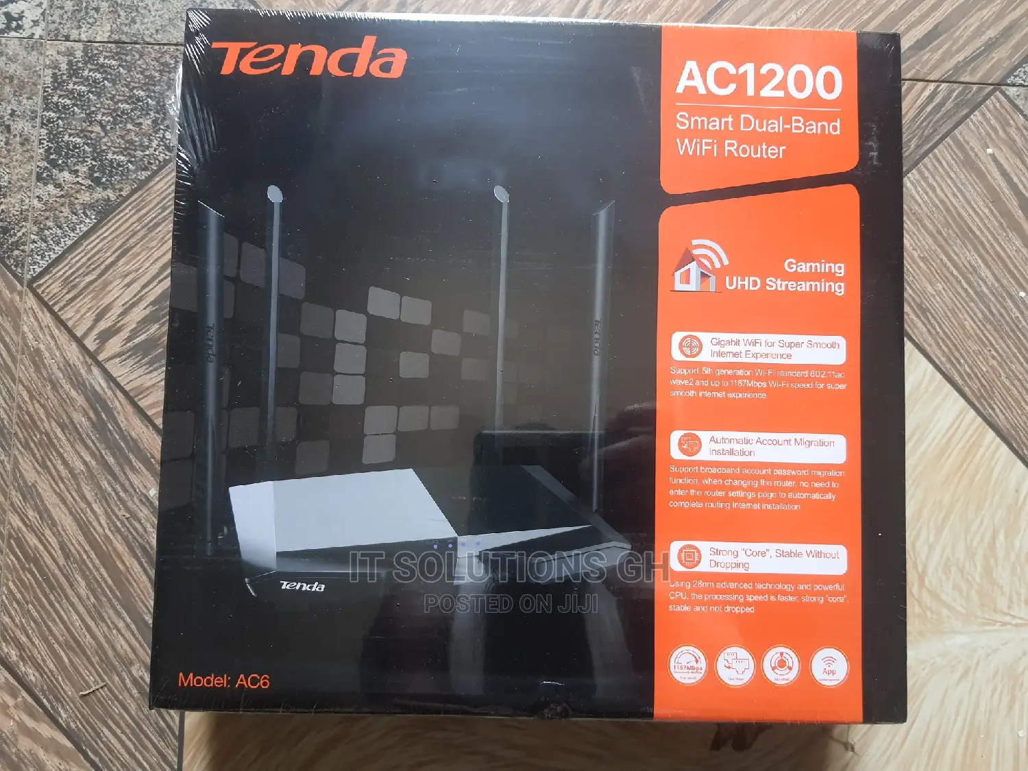 Tenda Ac6 2.4g+5g Dual Band 1200mbps, 1wan +3 Lan