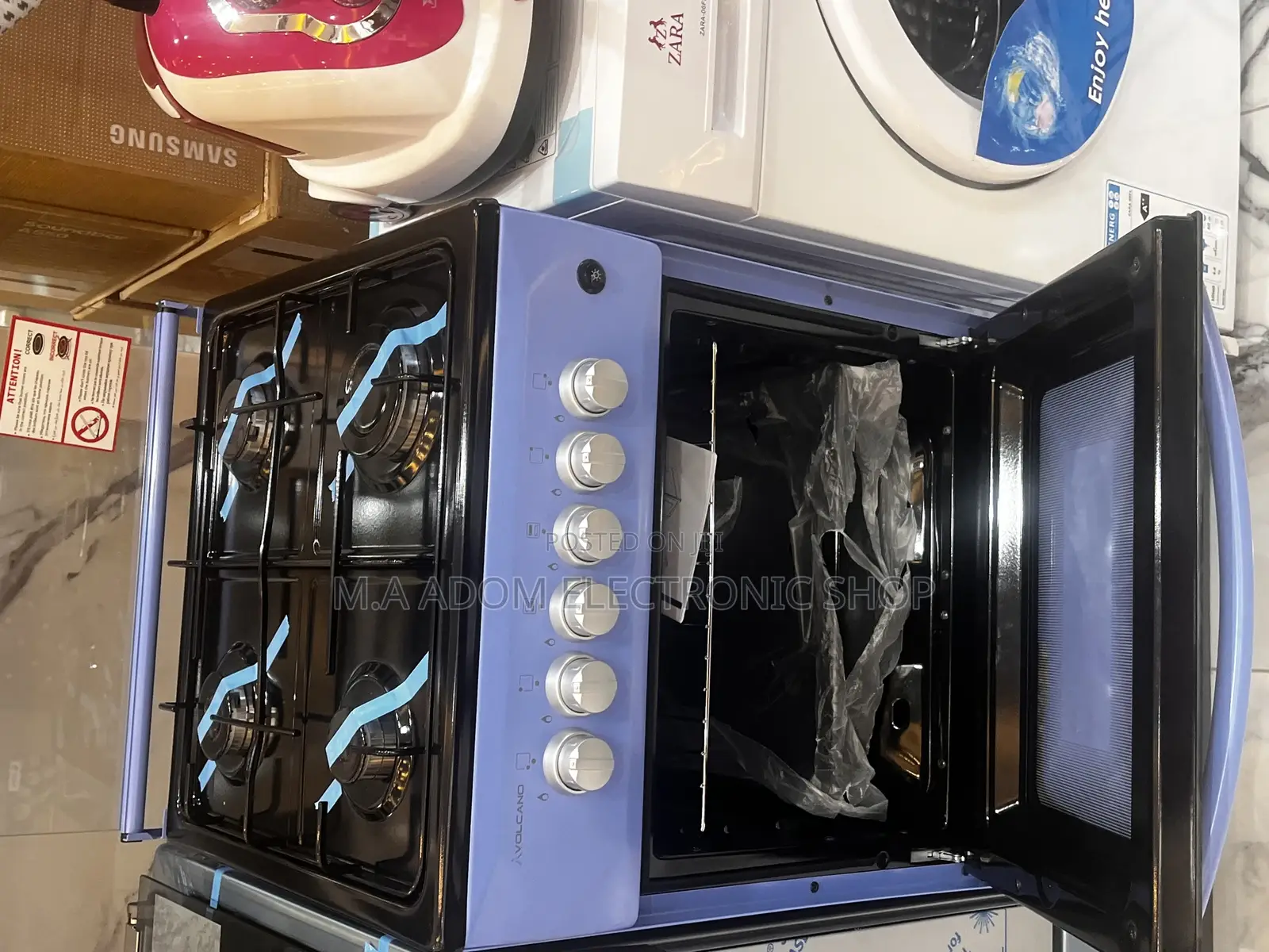 Fast Cooking Blue Volcano 4burner Gas Cooker 50×50