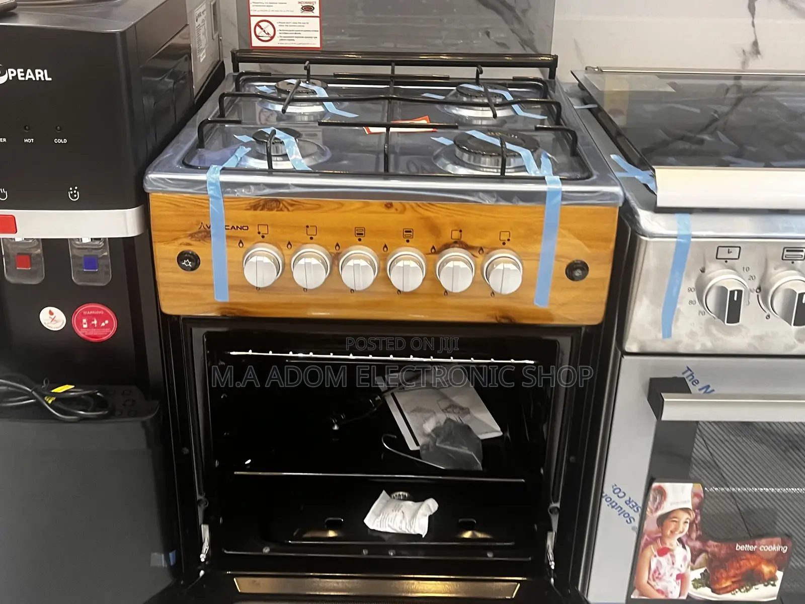 Classic Light Wooden Volcano 4B Gas Cooker With Grill