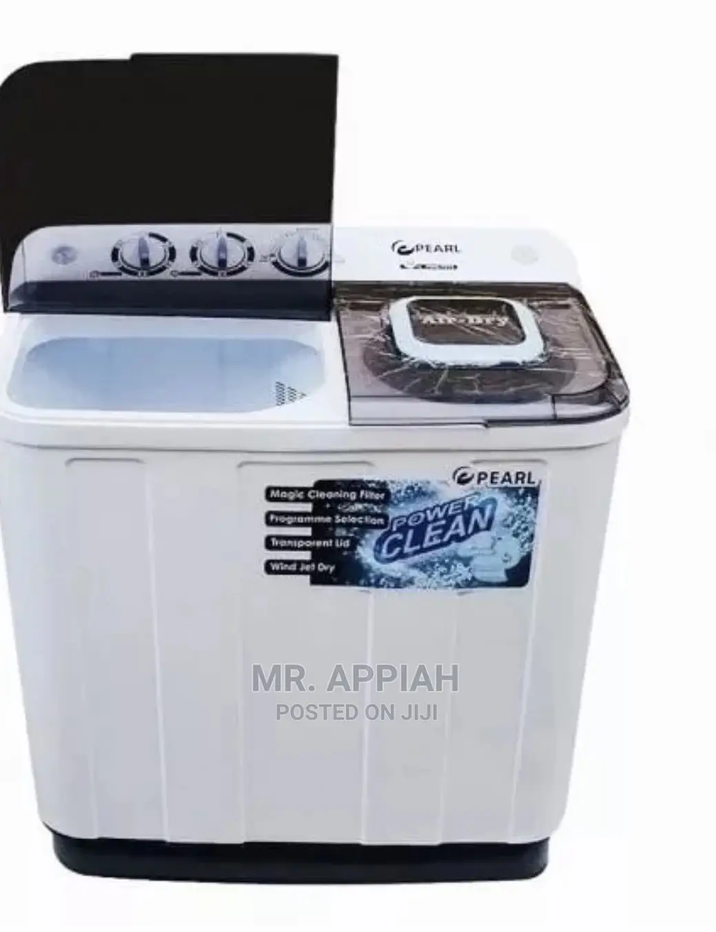 Pearl 7kg Twin Tub Semi Auto Washing Machine Transparent Lid