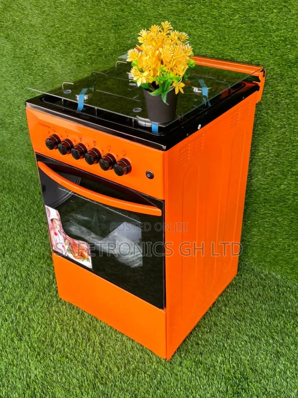 Volcano Orange 4 Burner Gas Cooker 50×50 Oven and Grill