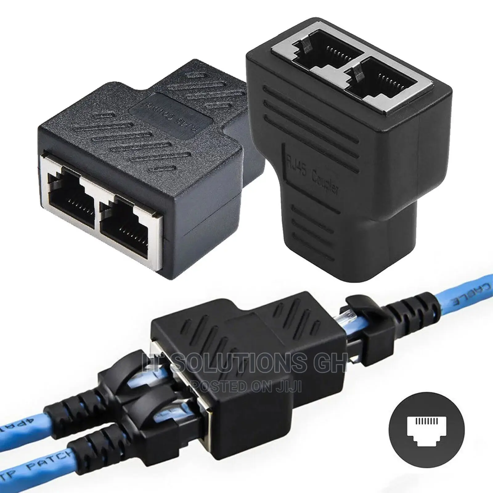 RJ45 Splitter Adapter 1 to 2 Port Female to Female Internet