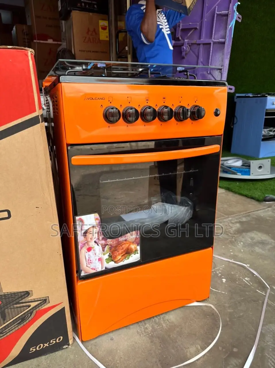 Volcano Orange 4 Gas Burner With Oven and Grill