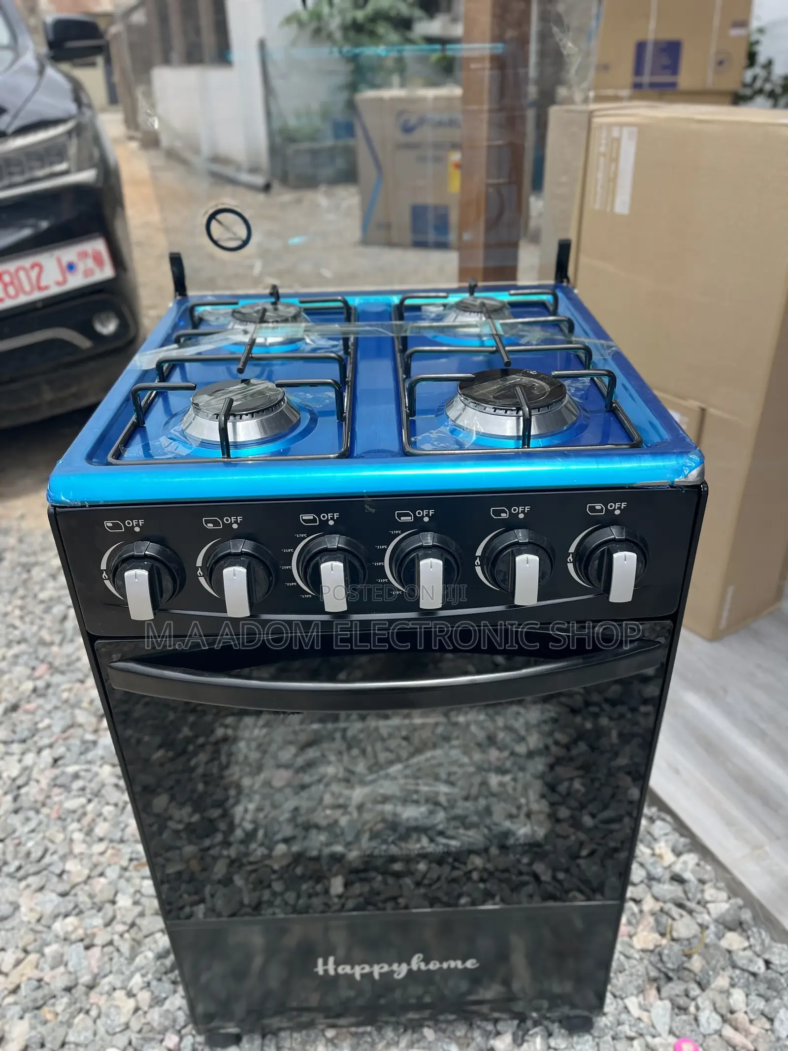 Stainless Steel Black Colour Kitchen Stove 50x50