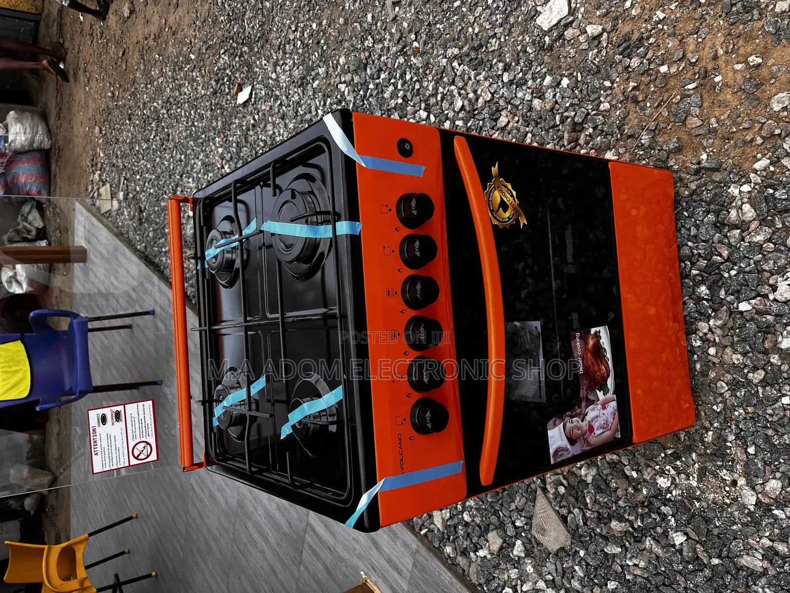 Orange Volcano Gas Burner With Oven,Grill 50×50