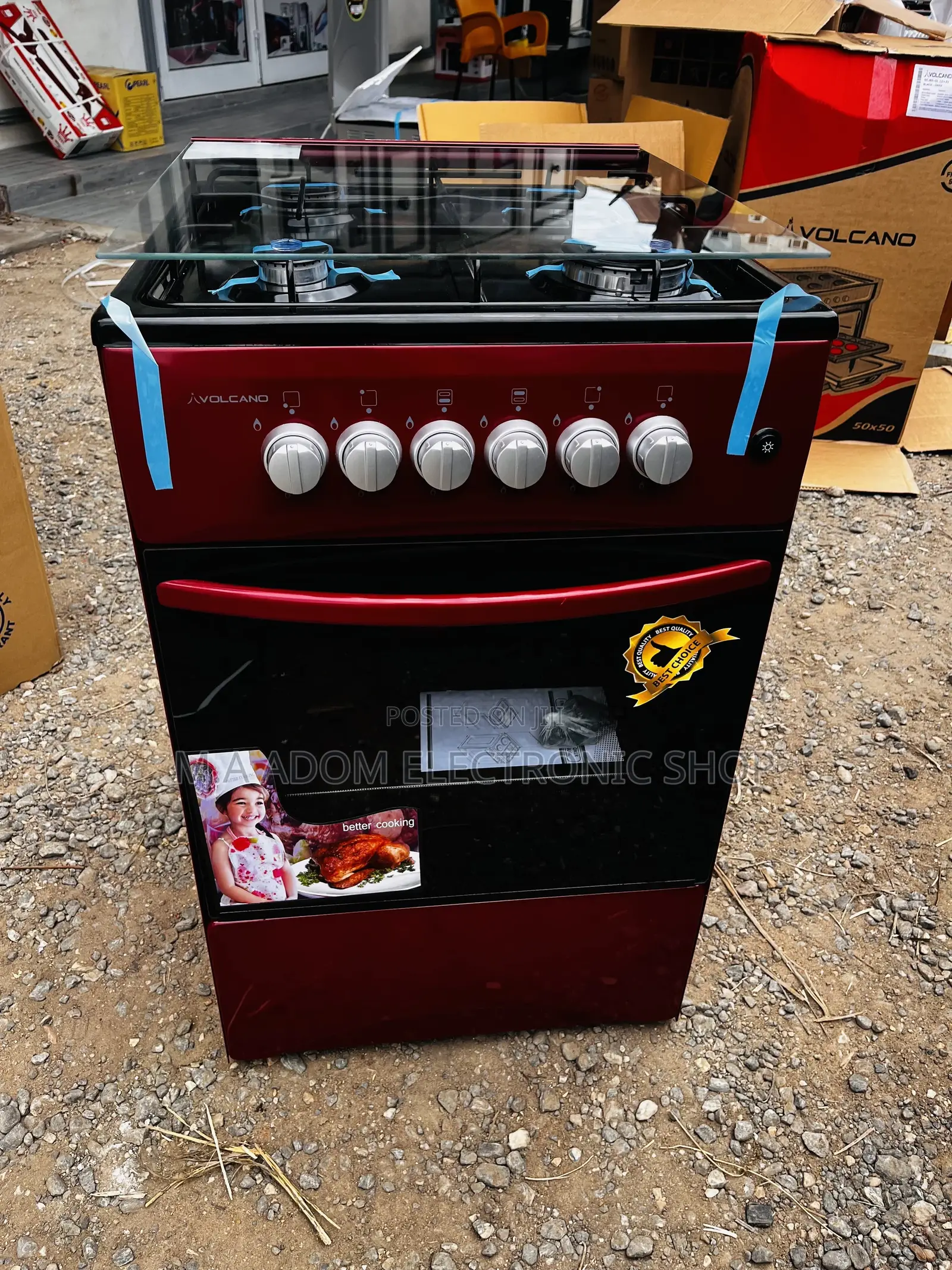Volcano 4 Burner Gas Cooker With Oven Manual Ignition