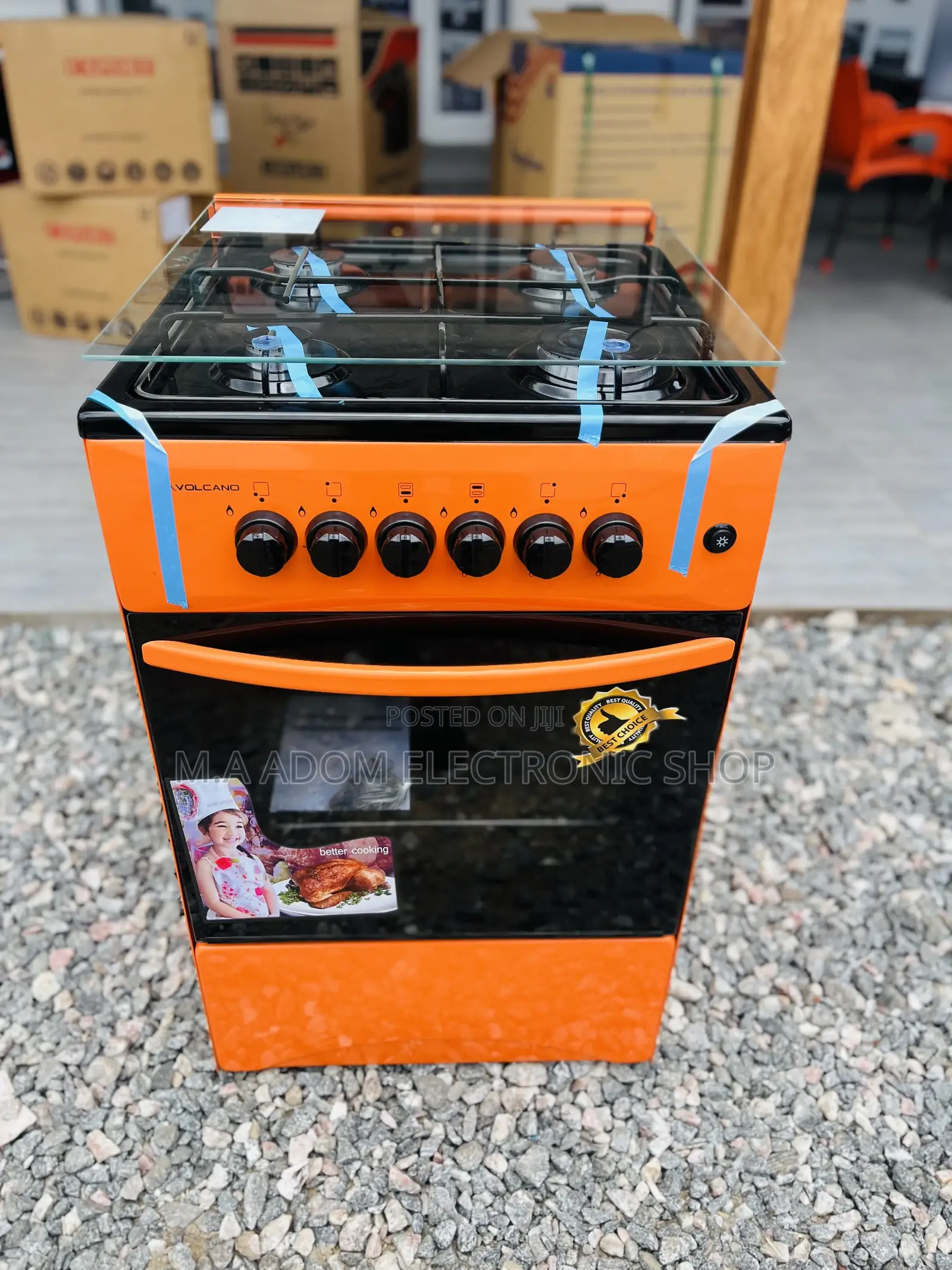Free Standing Volcano 4 Burner Gas Cooker