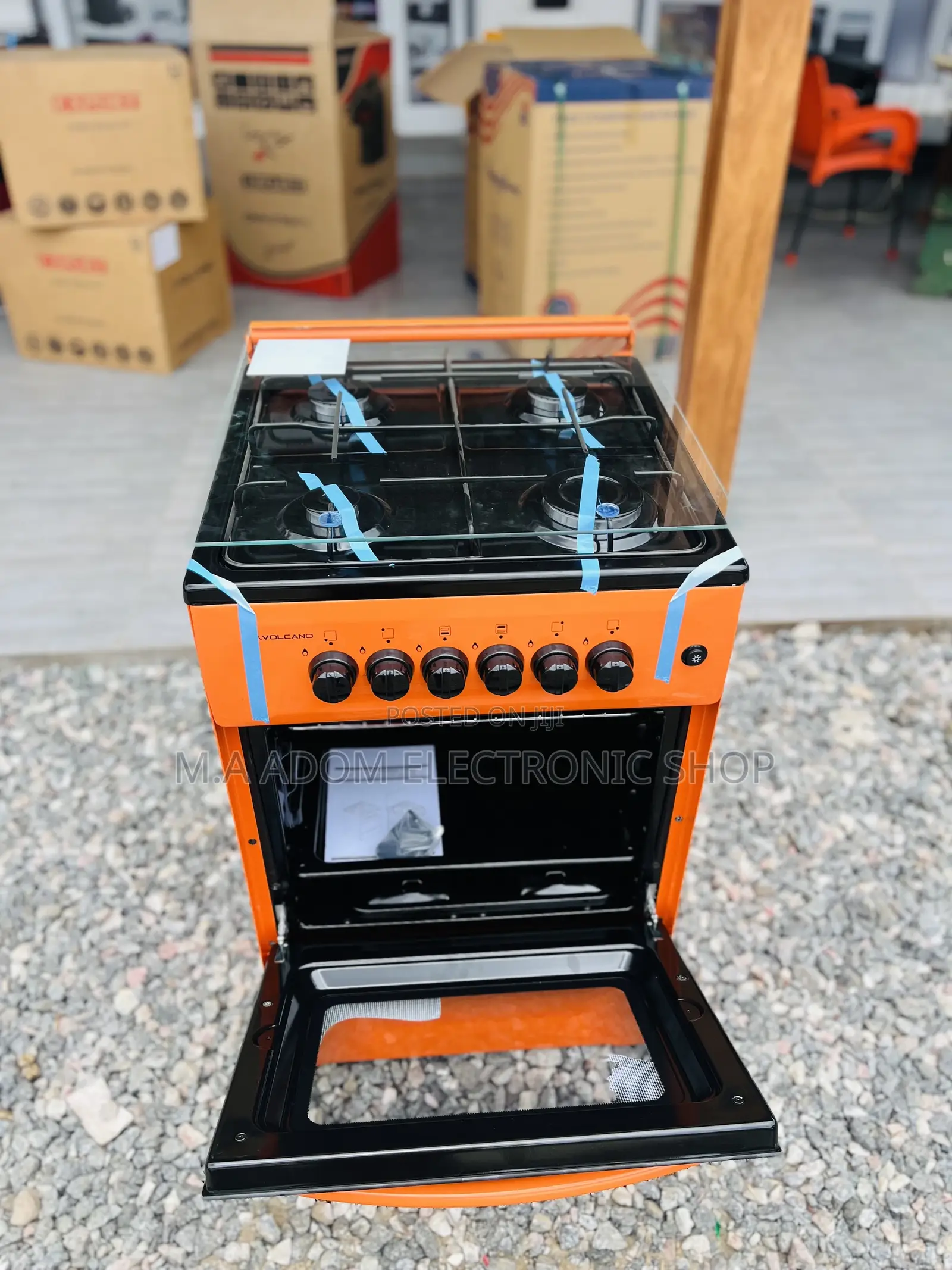 Volcano Kitchen Stove 50x50cm 4 Burner Gas Cooker
