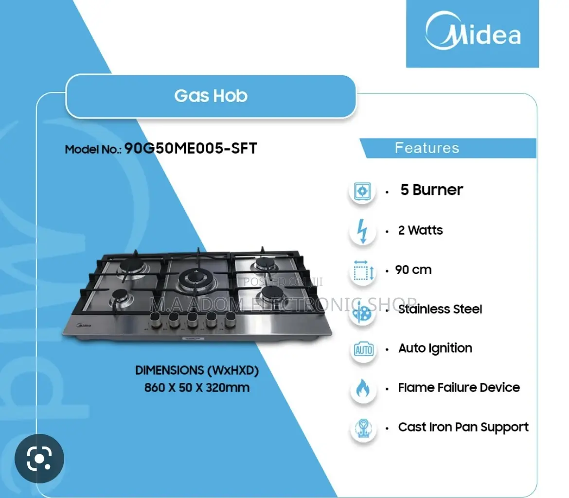 5 Burner Front Hob Control Kitchen Furnace