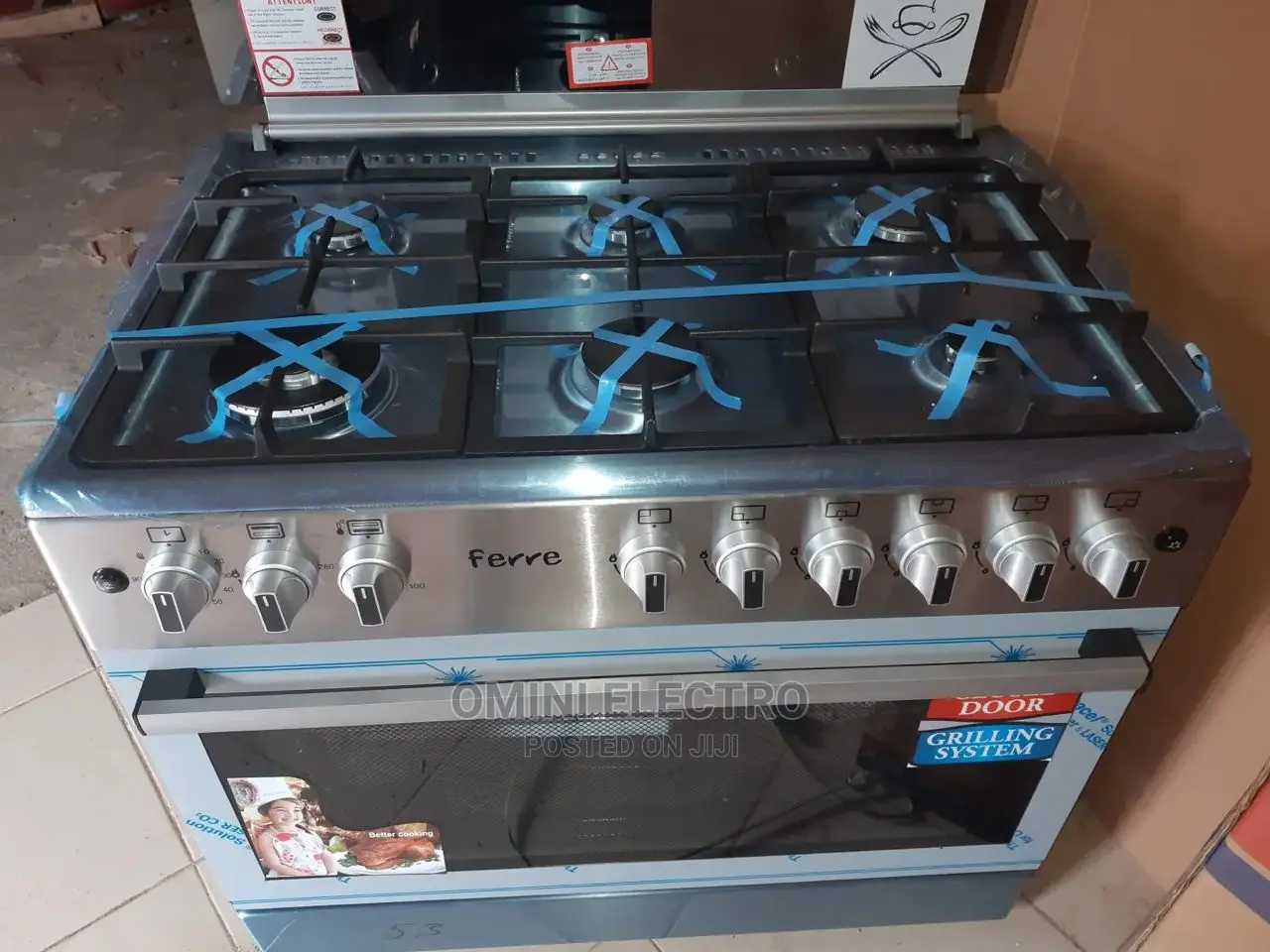 Brand New Ferre/Vulcano 6 Burners 90/60 Gas Cocker