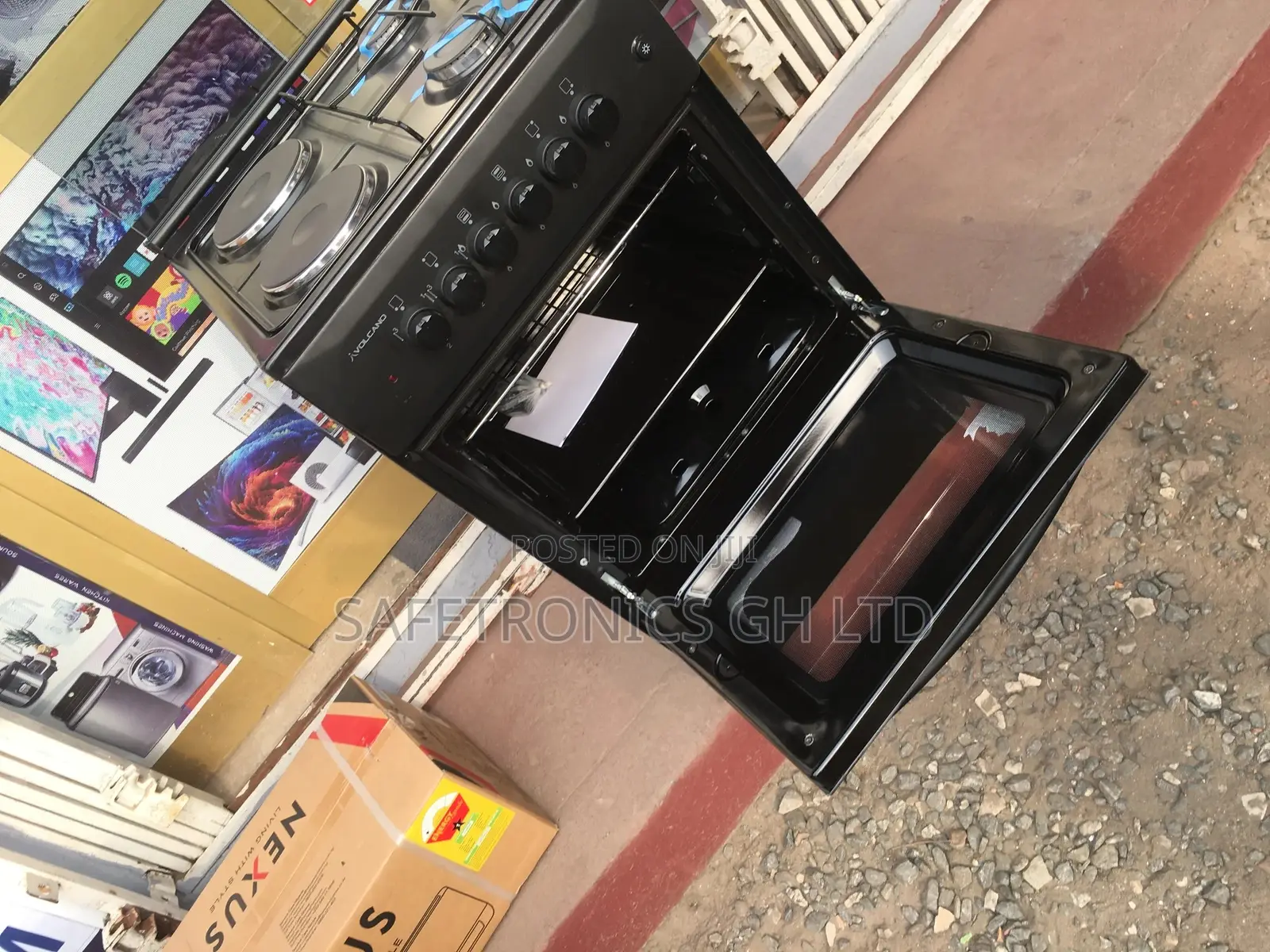 Black Volcano 2 Gas 2 Electric Burner Oven With Grill