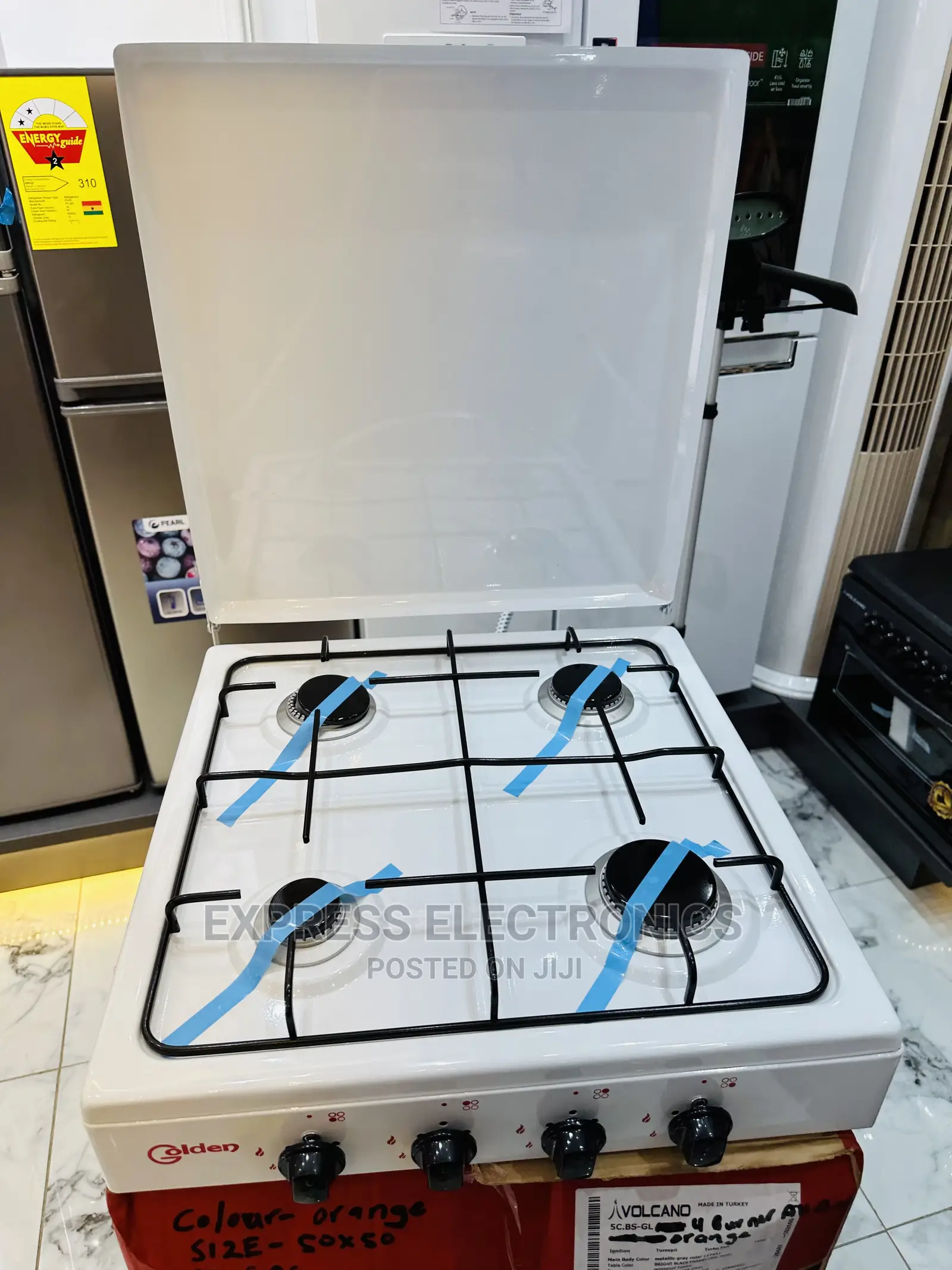 White Table Top 4b Volcano Gas Cooker Stove