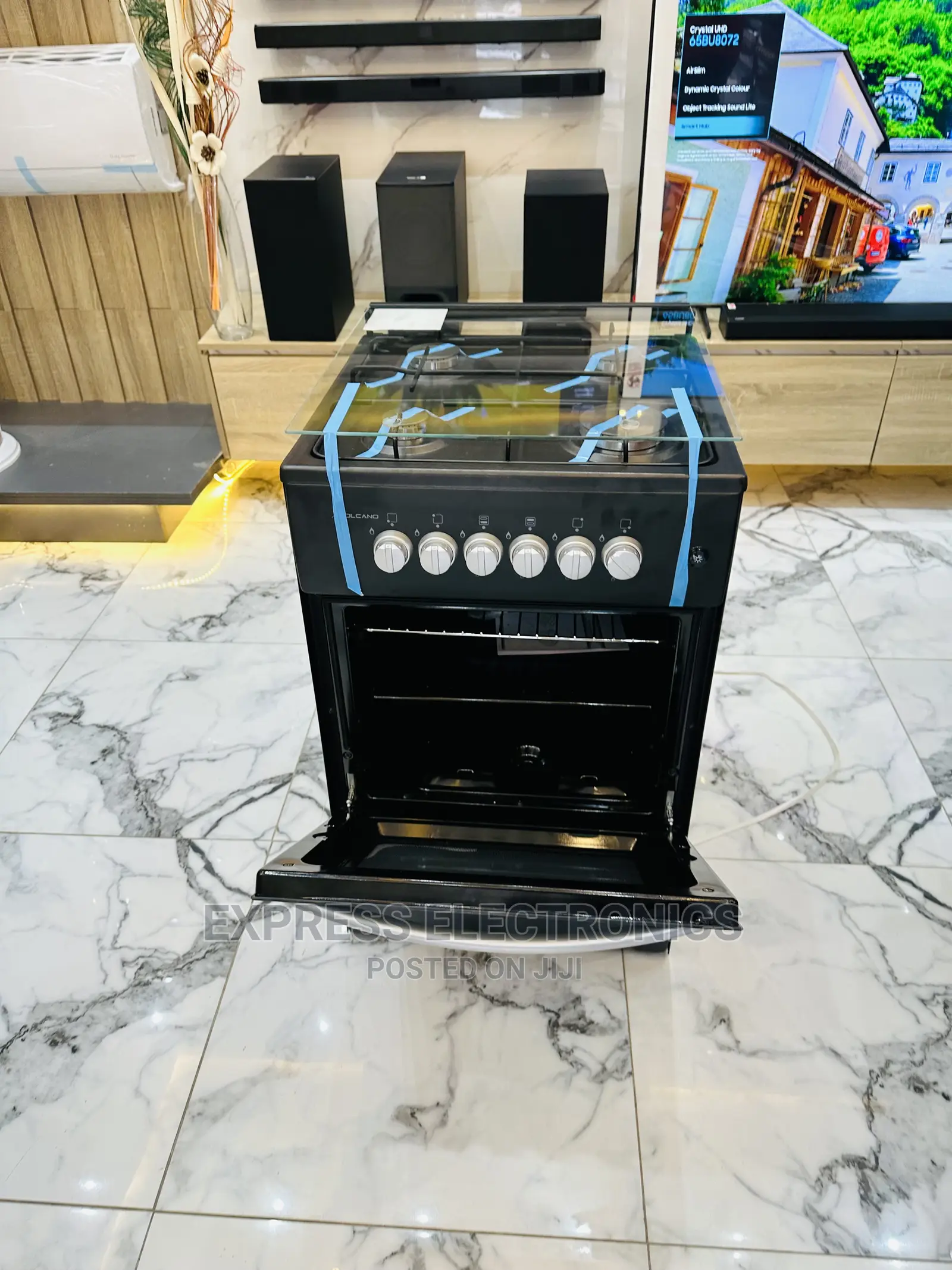 Extreme Best Price 4burner Gas Cooker Black Oven Grill