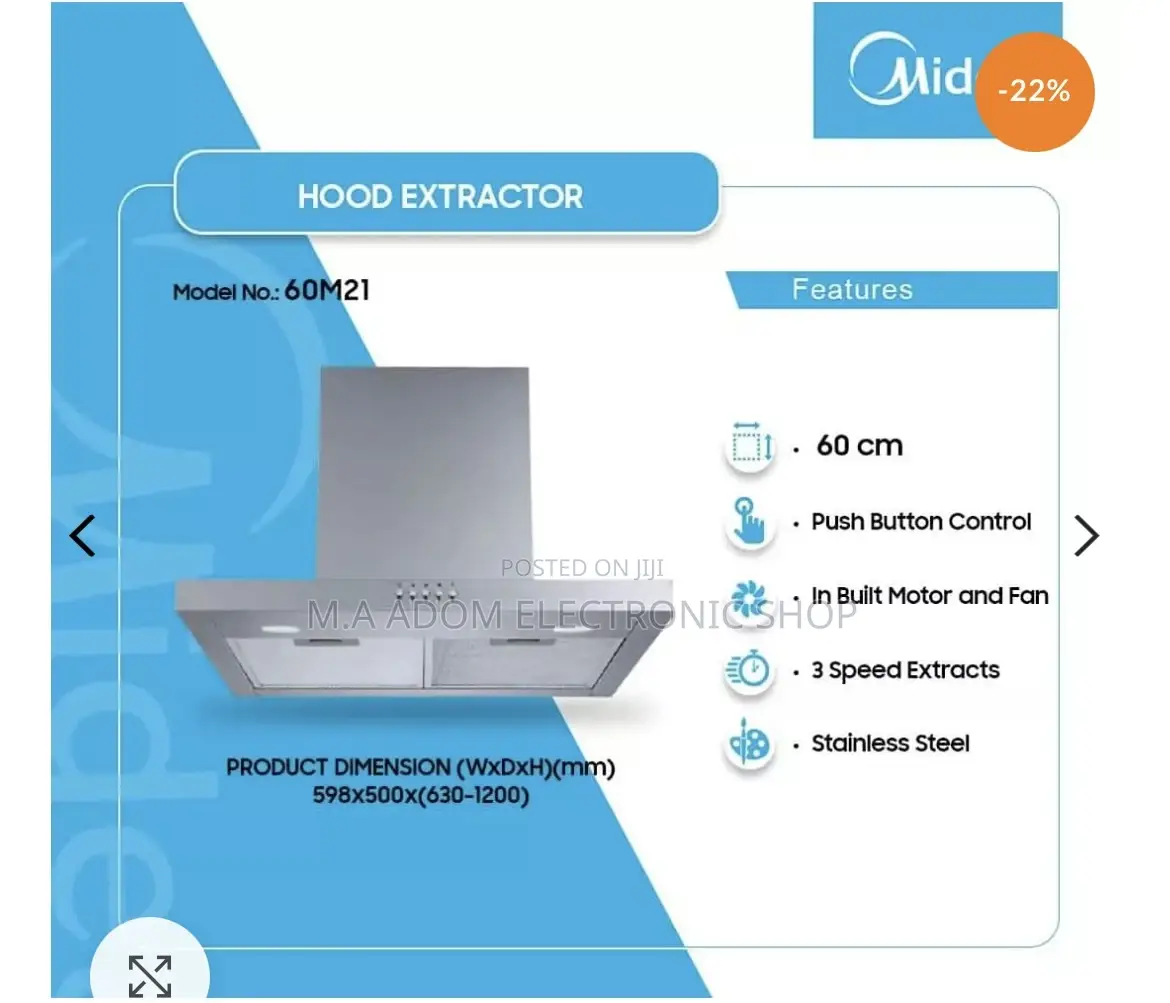 Midea 60cm Original Cooker Hood Extractor