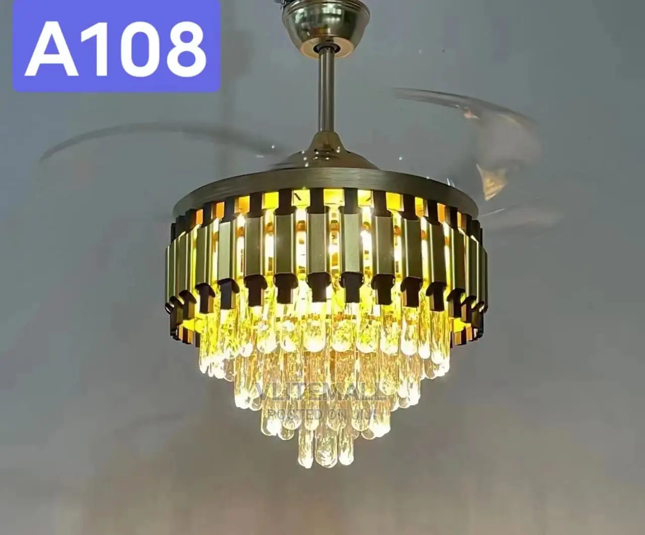 Zipstar Ceilng Fan With Chandelier Light