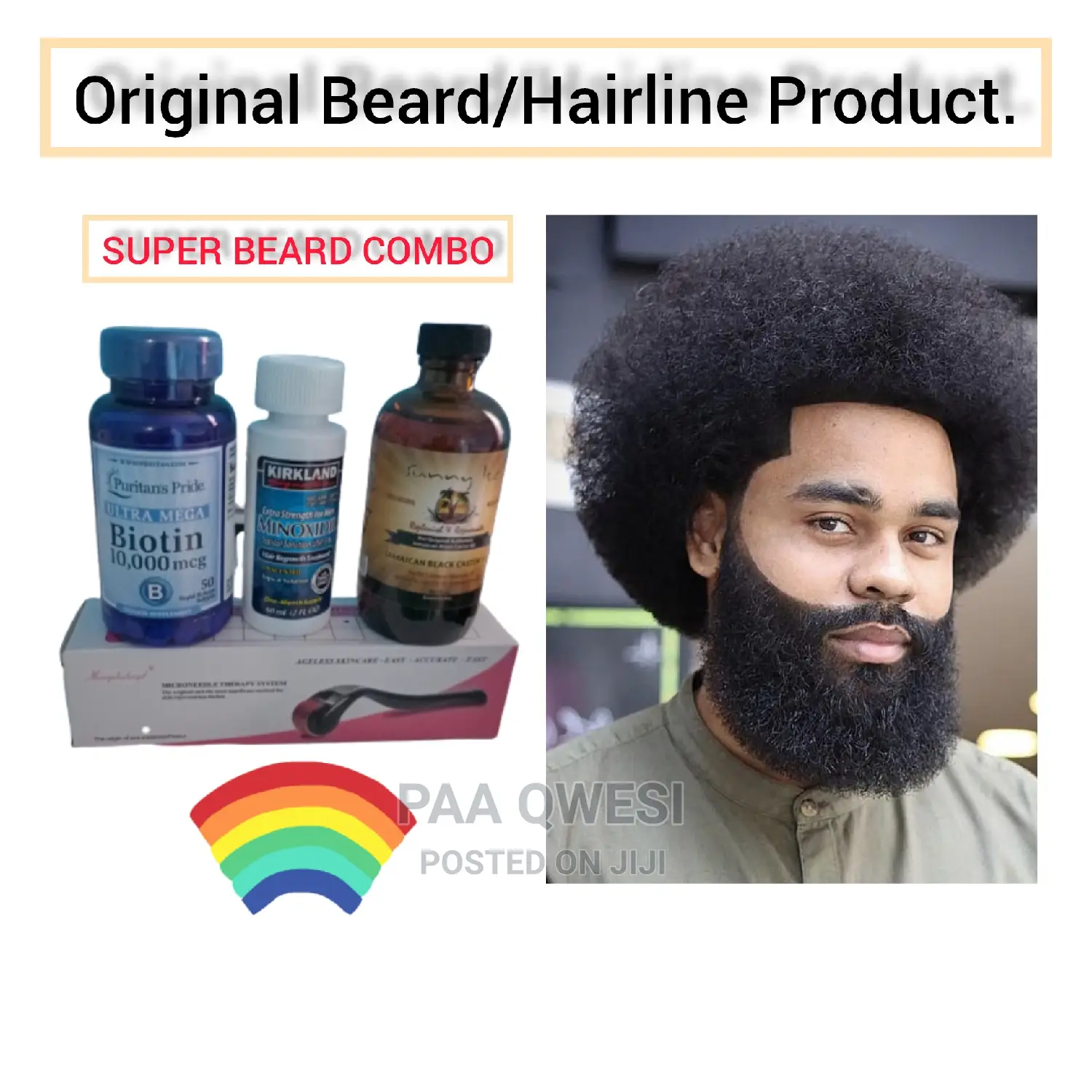 Biotin,Roller 0.5mm,Castor Oil Derma Roller.