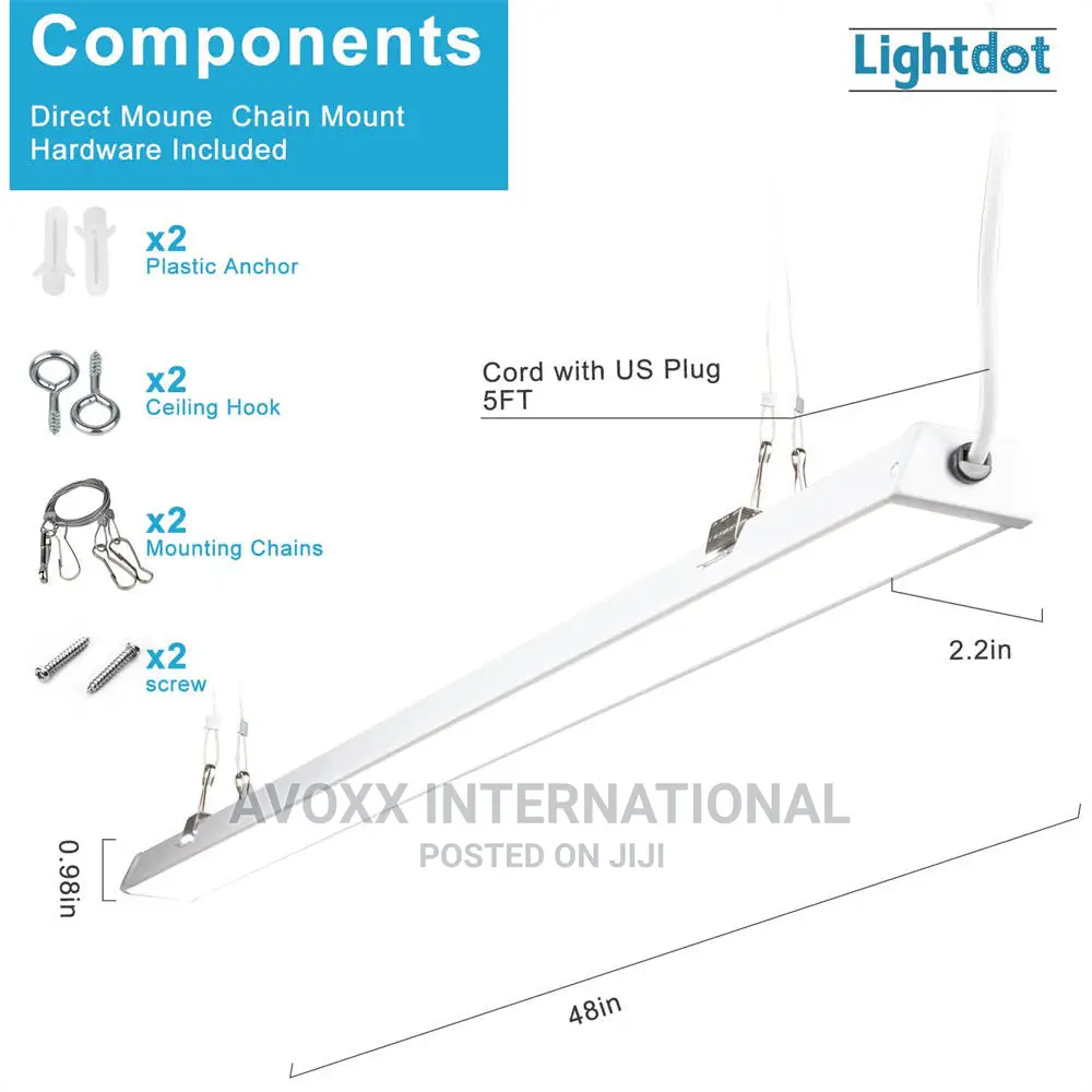 8PKS Lightdot Compact 4FT LED Shop Light , Daylight LED