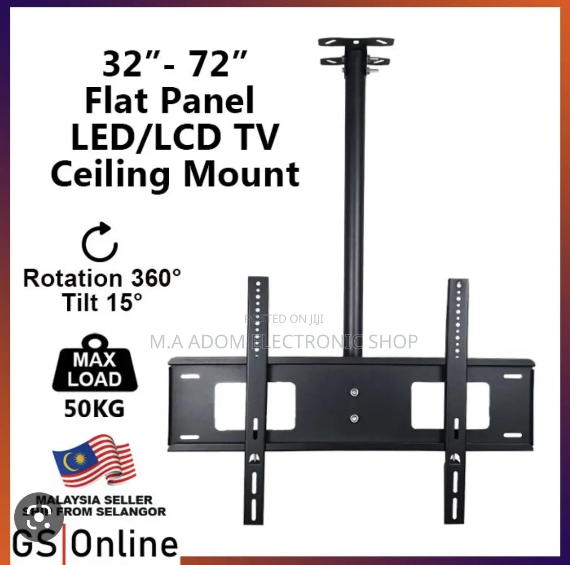 360 Degrees Ceiling Wall Mount 33”-72”