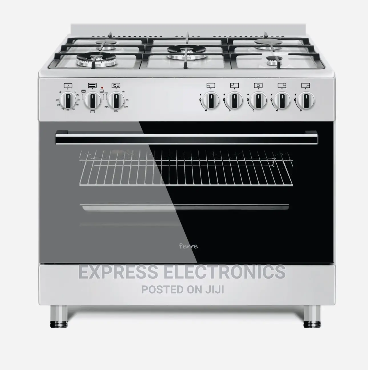 Inox Grey Get Great Offer on 5burner Gas Cooker Oven Grill