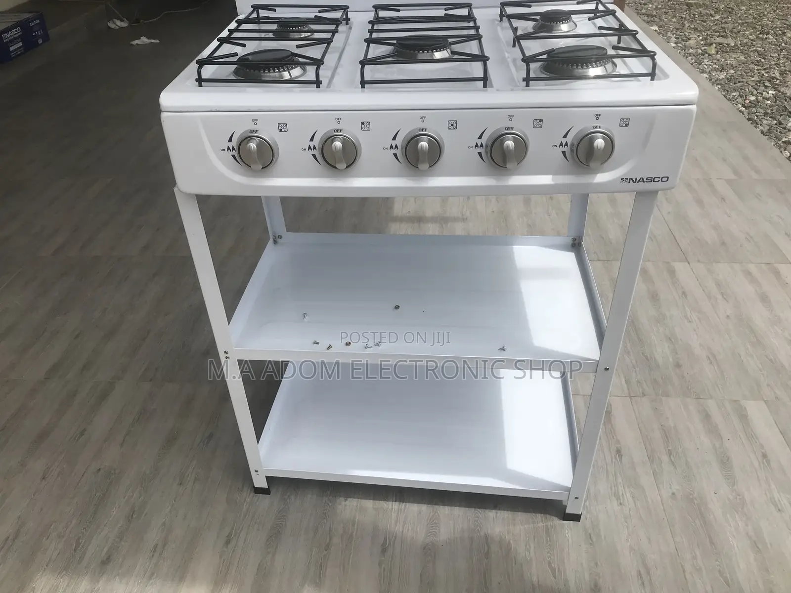 Super Nasco 5 Burner Gas Stove With Shelve Stands