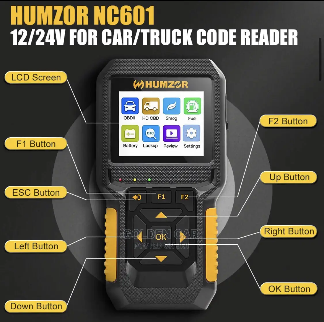 Humzor NC601 24v/12v OBD2 Car/Truck Diagnostic Scanner