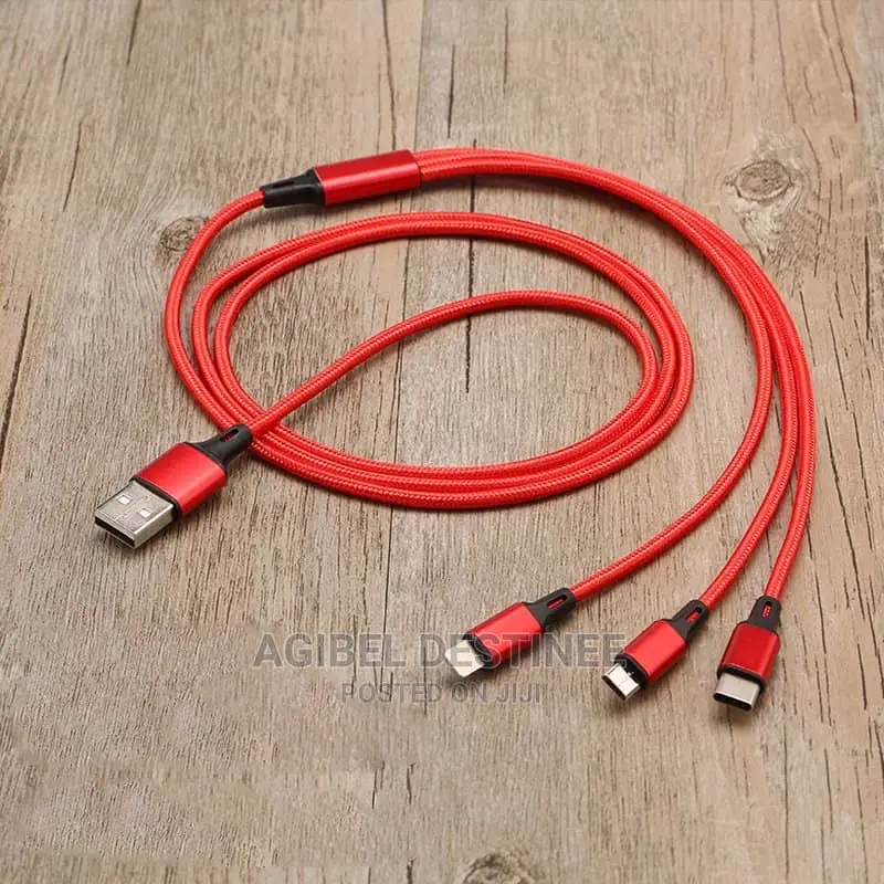 3 in 1 Fast Charging Cord for iPhone,Type C Data Sync Cable