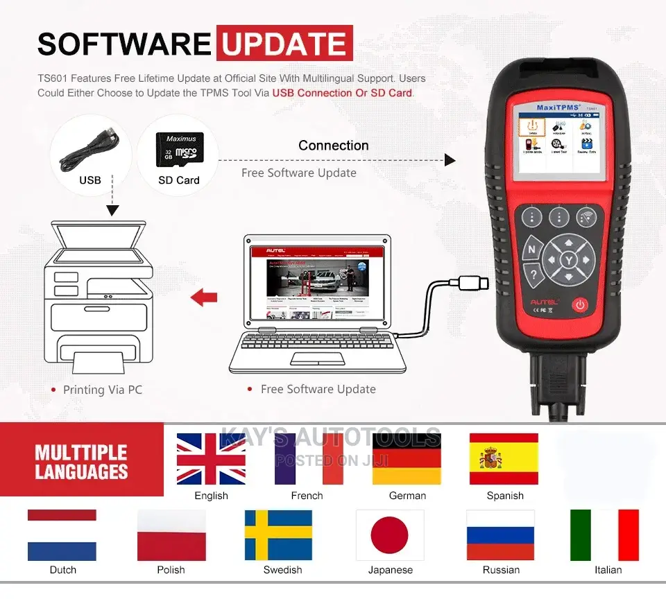Autel Maxitpms Ts601 Car Tyre Pressure Sensor Programmer