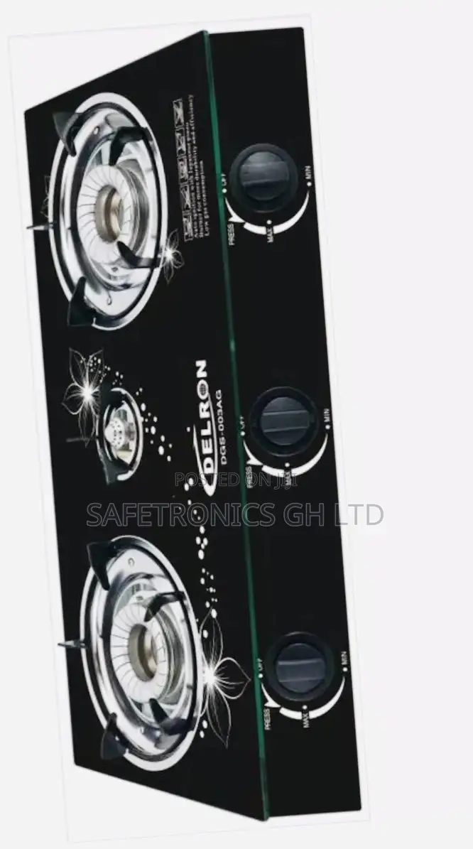 Delron 3 Burner Glass Top Automatic Stove