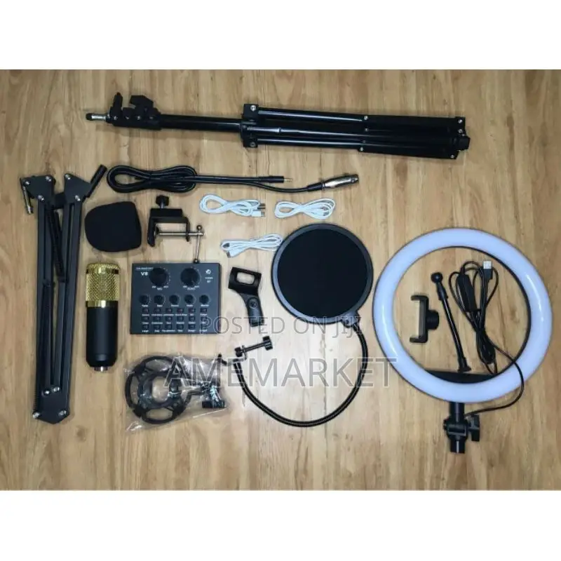 Ring Light Tripod Stand With Studio Microphone Condenser Set