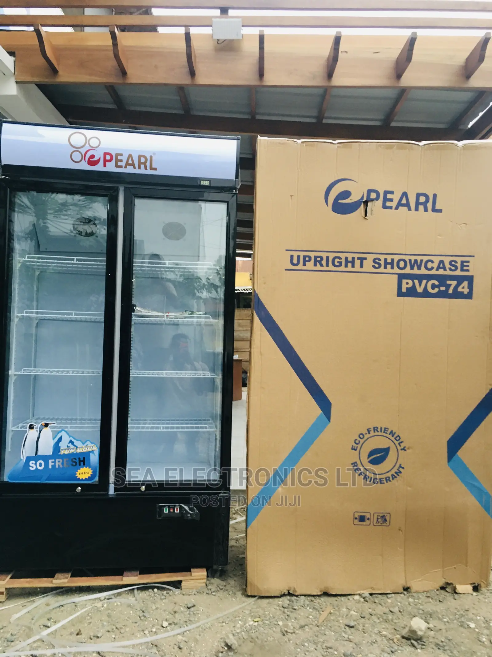 Double Door Glass Display Fridge Pearl 568liters
