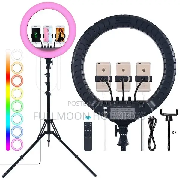 18 Inches RGB Ringlight With Stand and Remote + Free Bag
