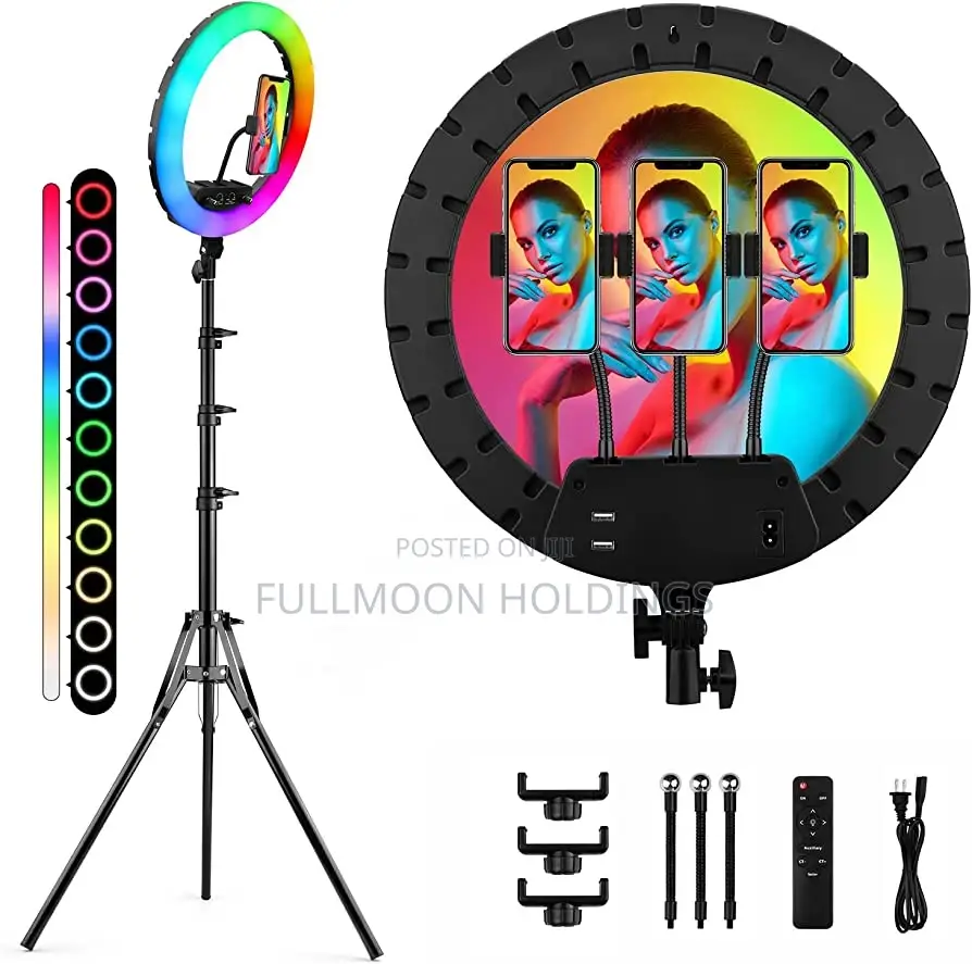 18 Inches RGB Ringlight With Stand and Remote + Free Bag