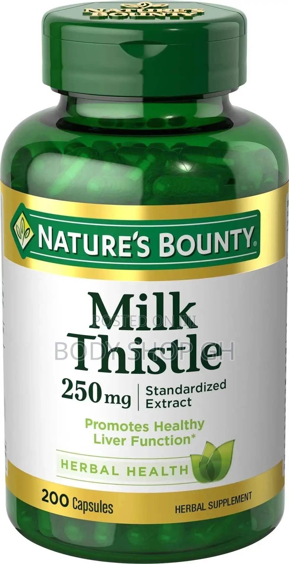 Nature's Bounty Milk Thistle Supplement, 250 Mg,200 Counts