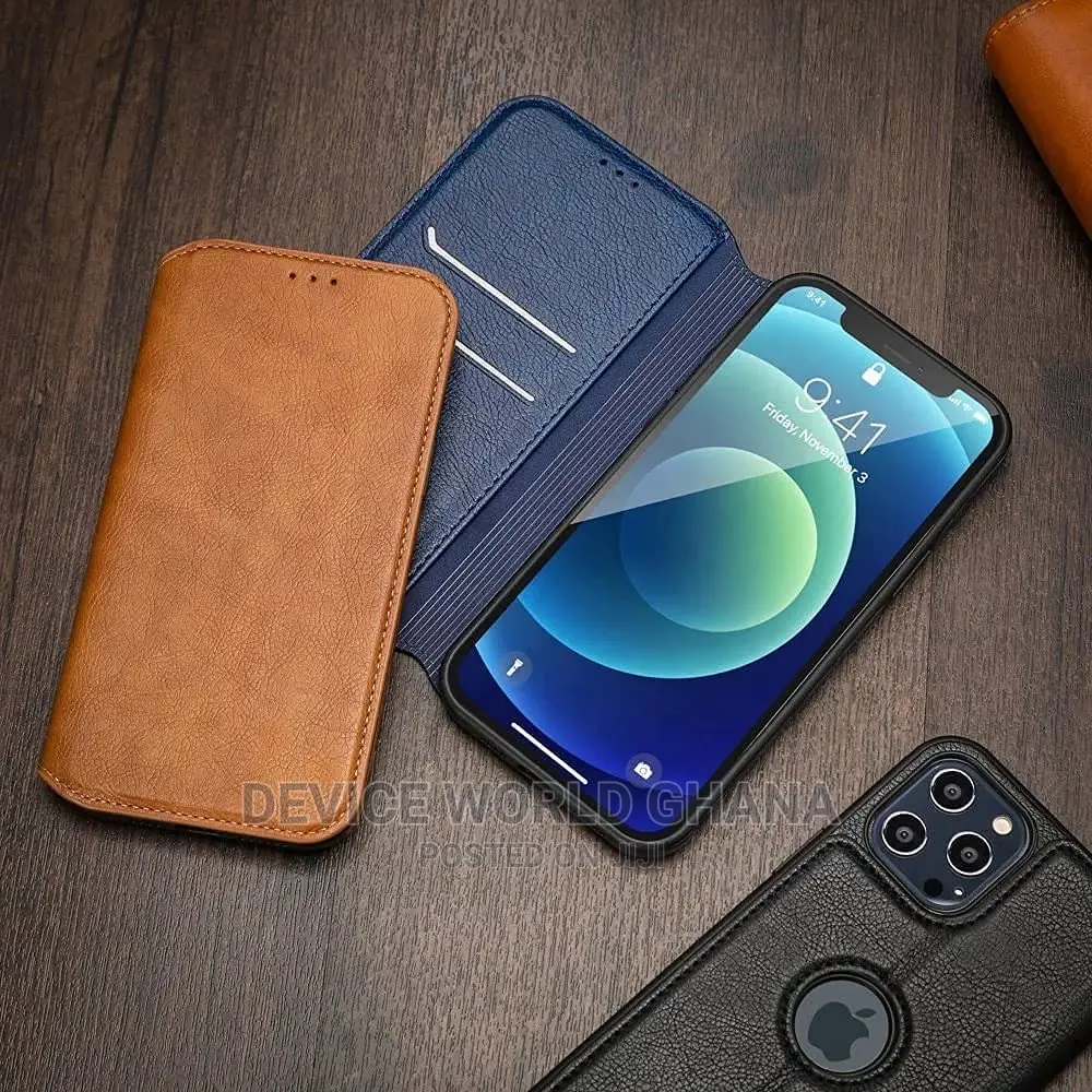 Cau Leather Flip Case Fo iPhone 16pmax 15pm 14pm 13pm 16p 15