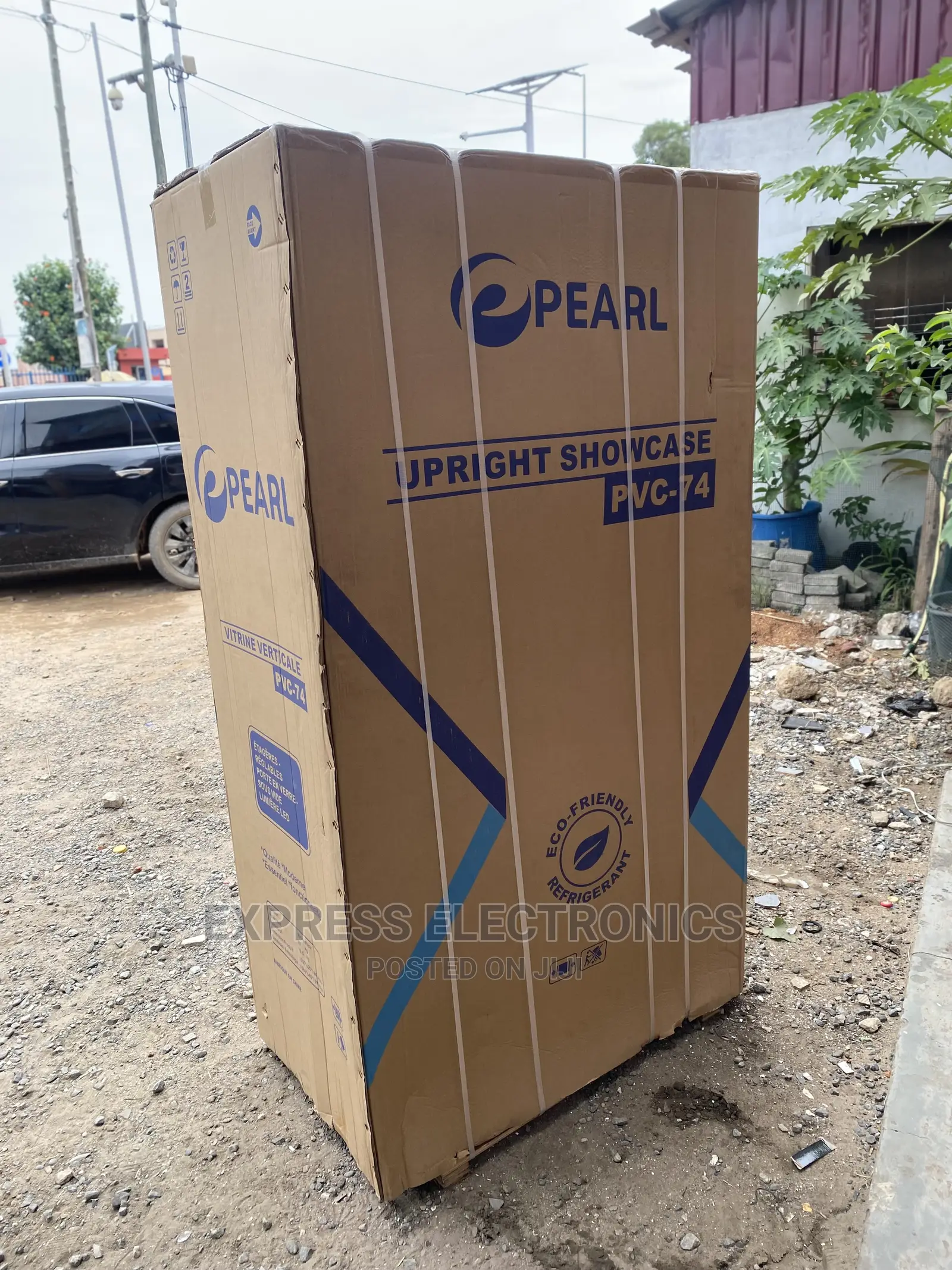 Tempered Glass Double Door Pearl PVC-74 586L Display Fridge