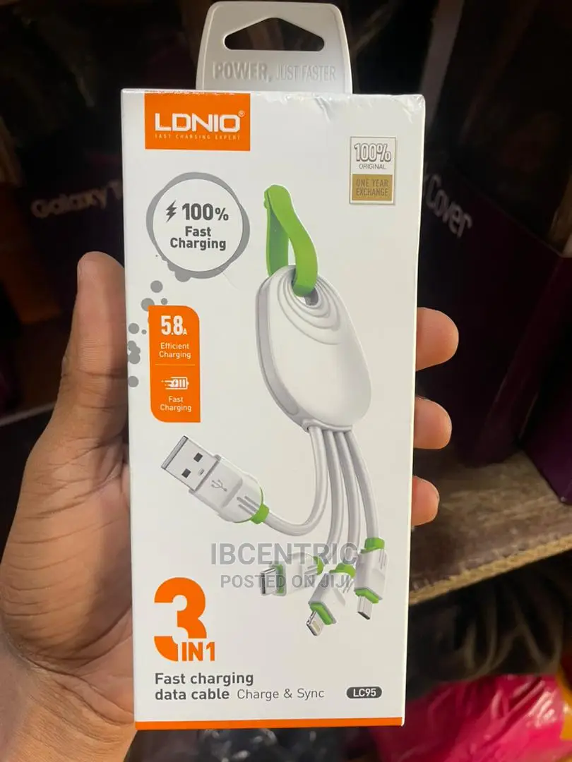 LDNIO 3 in 1 USB Charging and Data Cable