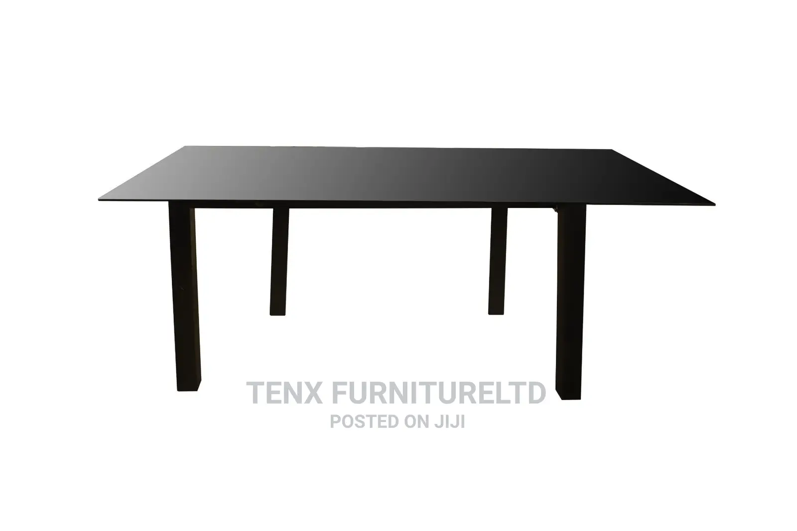 Coffee Table Wooden With Glass Top (Deep Black Toes)