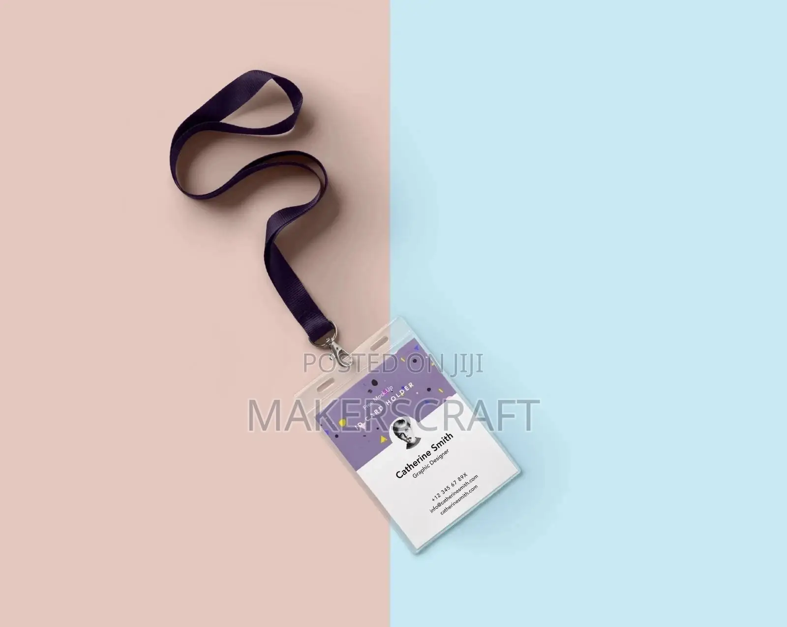 Professional ID Card Printing With Plastic Pouches Lanyard
